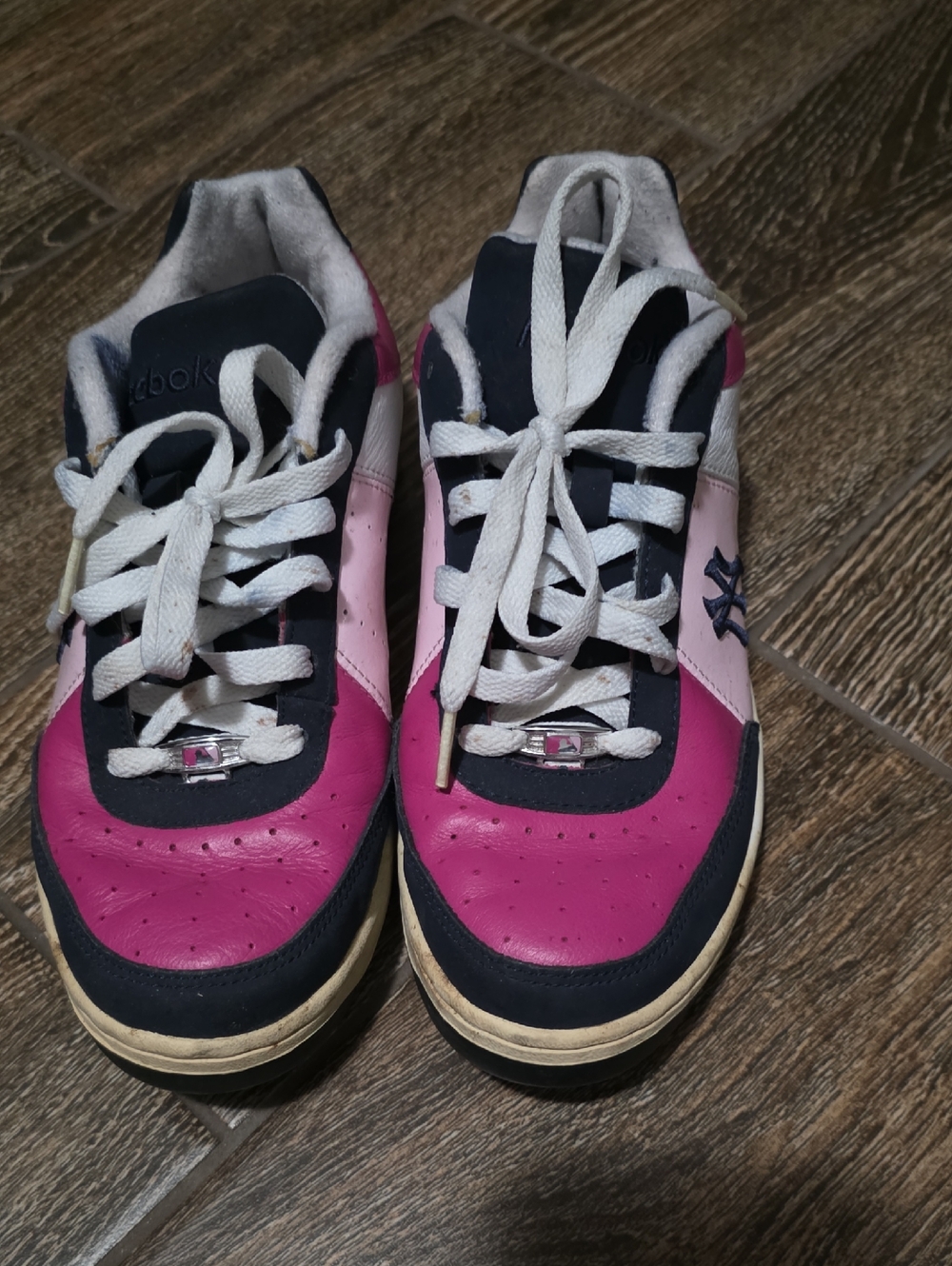 Reebok Women’s Hot Pink Navy White Sneakers